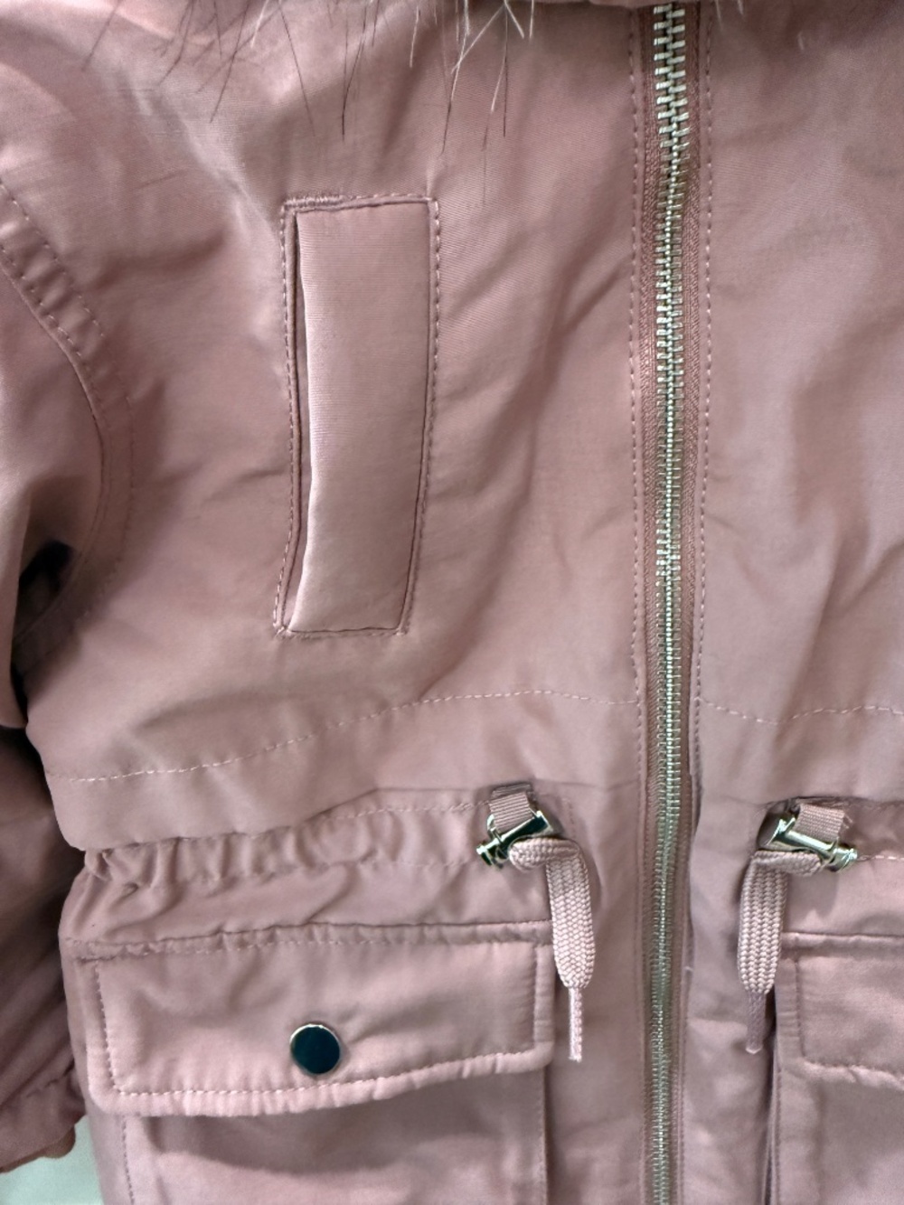BNWT H&M Pink Faux-Fur Lined Coat with Detachable Hood - Picture 9 of 11